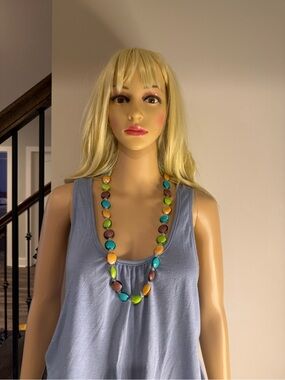 Laila Rowe Colorful Beaded Glass Statement Necklace - Multicolor